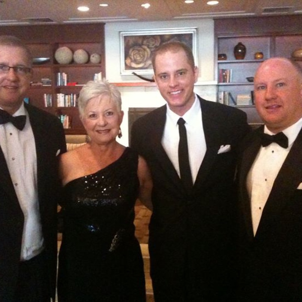 David's Bridal Black Sequined Gown w/ Broach - Picture 5 of 6